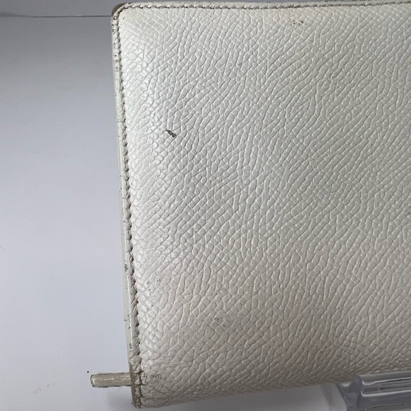 💜BVLGARI BVLGARI Nappa LEATHER Bifold Long WHITE Silver Clip Accent WALLET💜 - Picture 4 of 16